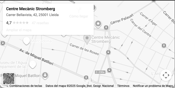 mapa localització Taller mecànic a Lleida Stromberg